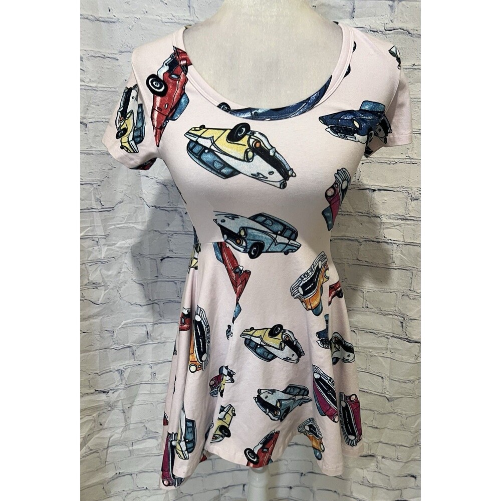 Joyrich Car Skater Pink Cotton Blend Dress Size Small